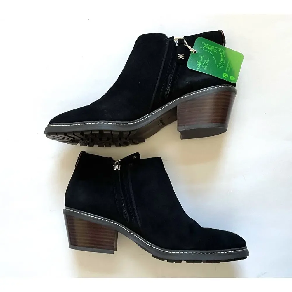 Sam Edelman Pryce Rain Repellent Suede Bootie Boot Black Size 8.5 NEW